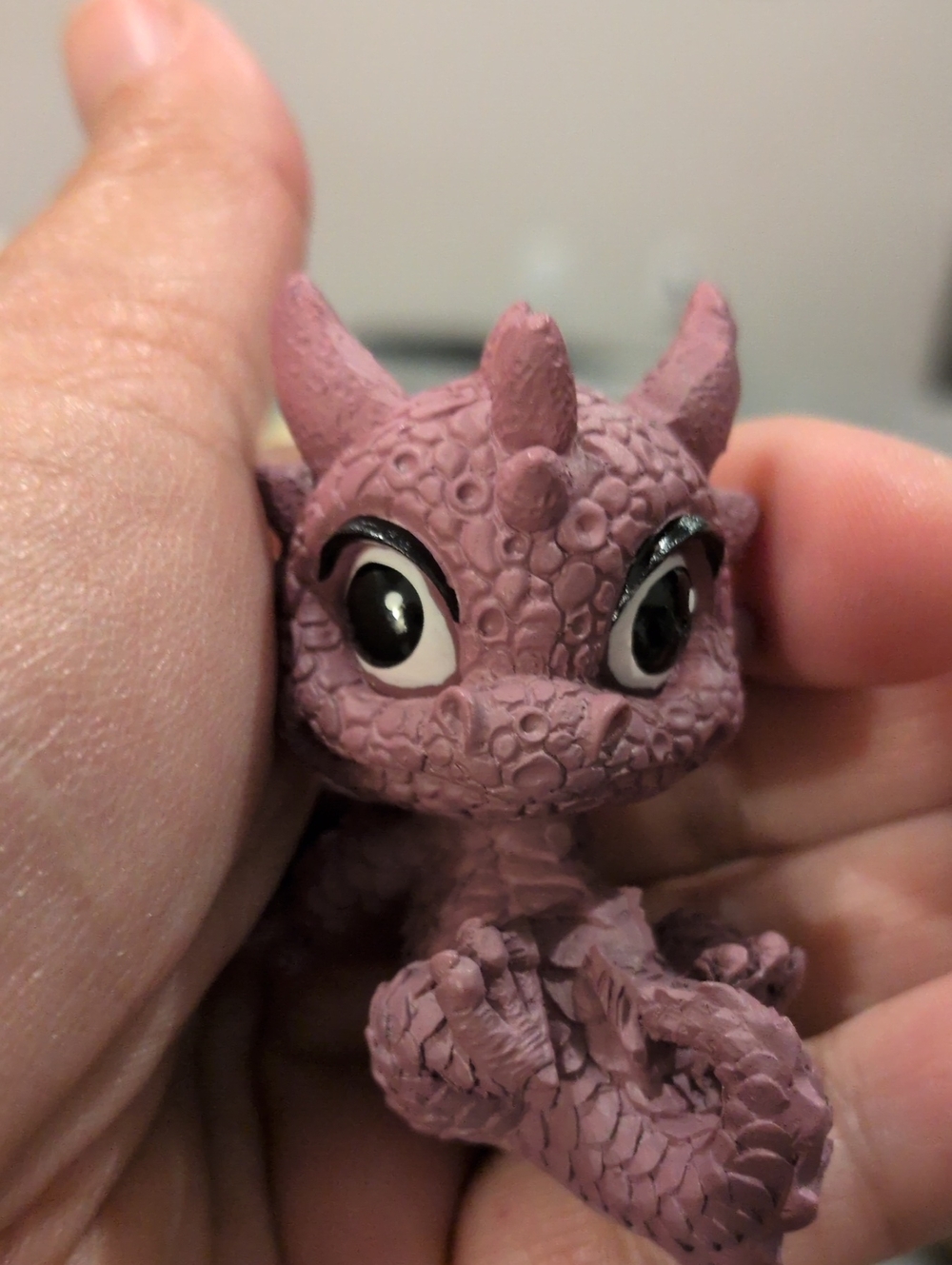 Handcrafted Purple Dragon Ceramic Figurine